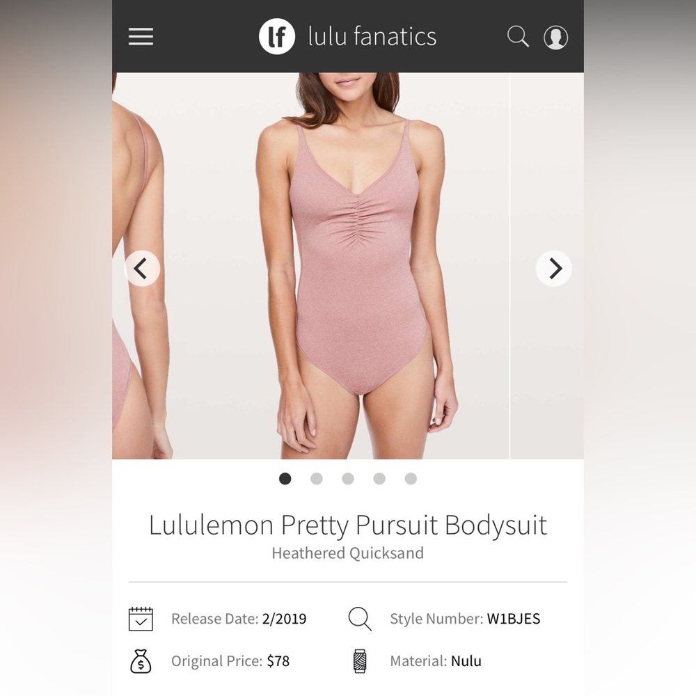 Size M Lululemon Pretty Pursuit Bodysuit